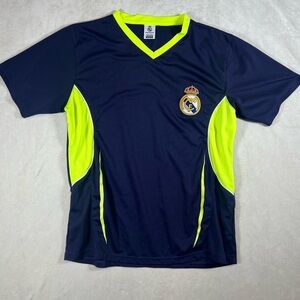 Genuine Real Madrid FC Medium Navy and Green Jersey Futbol Soccer Authentic